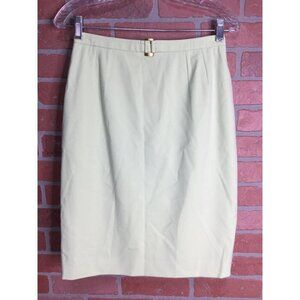 Escada Margaretha Ley Straight Pencil Wool Skirt Knee Length Women Size 38 Green